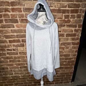 Sundance Gray and White Striped Hoodie